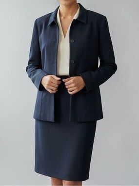 Vintage 90s Thomas Smith Wool Blend Trendy Skirt Suit 18W Jacket 20W Skirt Set